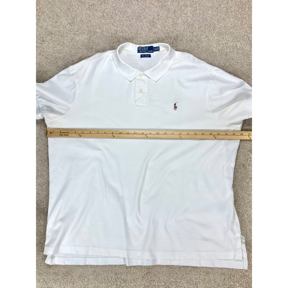Polo Ralph Lauren Polo Shirt Mens XXL White Cotton Classic Pony Logo Old Money - Picture 5 of 10